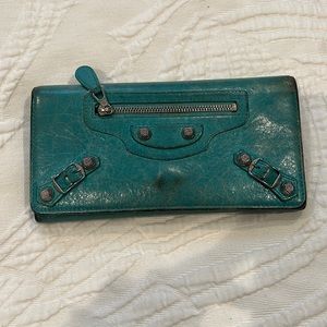 Authentic Balenciaga Moto city leather flap wallet